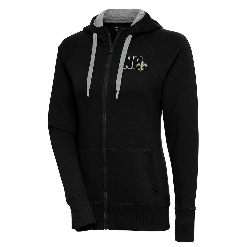 New Orleans Saints Antigua Women's Victory Full-Zip Hoodie Black | NFL