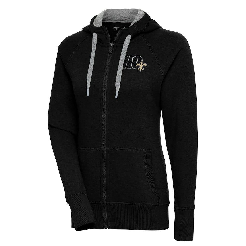 New Orleans Saints Antigua Women's Victory Full-Zip Hoodie Black | NFL