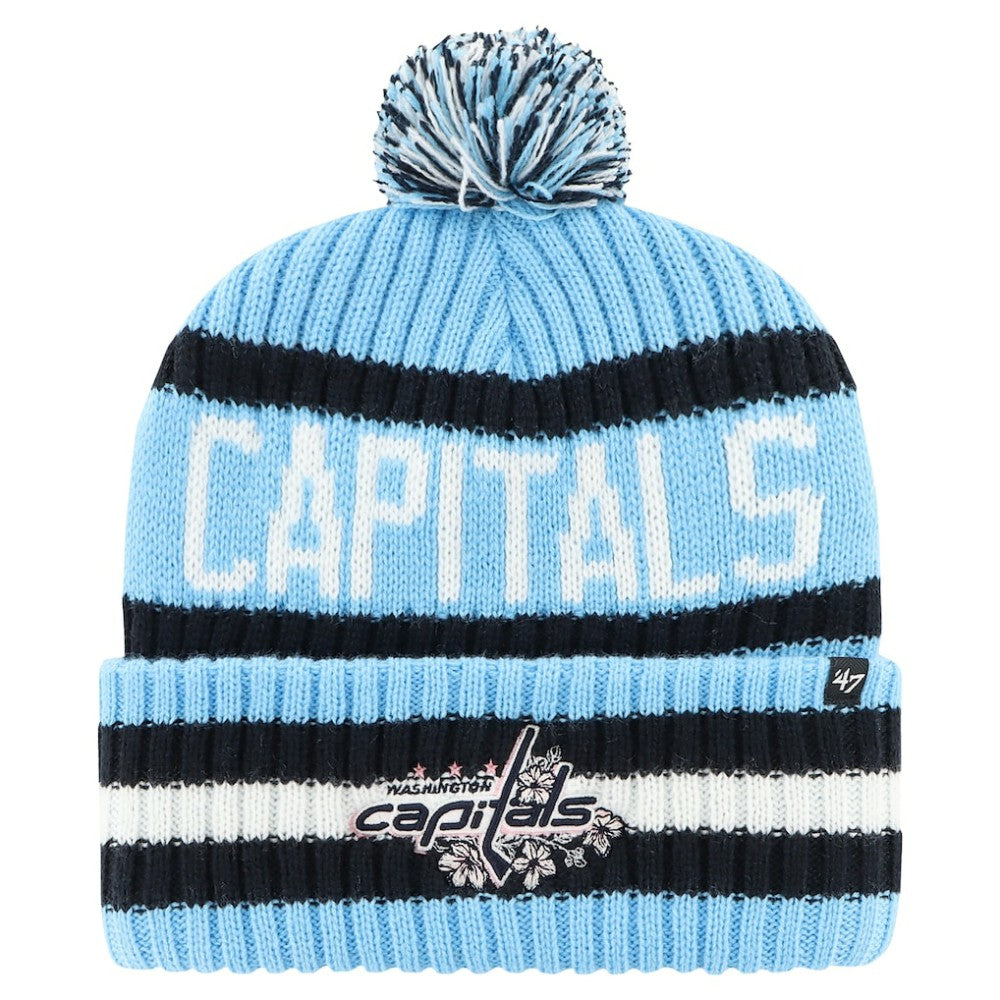 Washington Capitals '47 Cherry Blossom Bering Cuffed Knit Hat with Pom - Light Blue - NHL