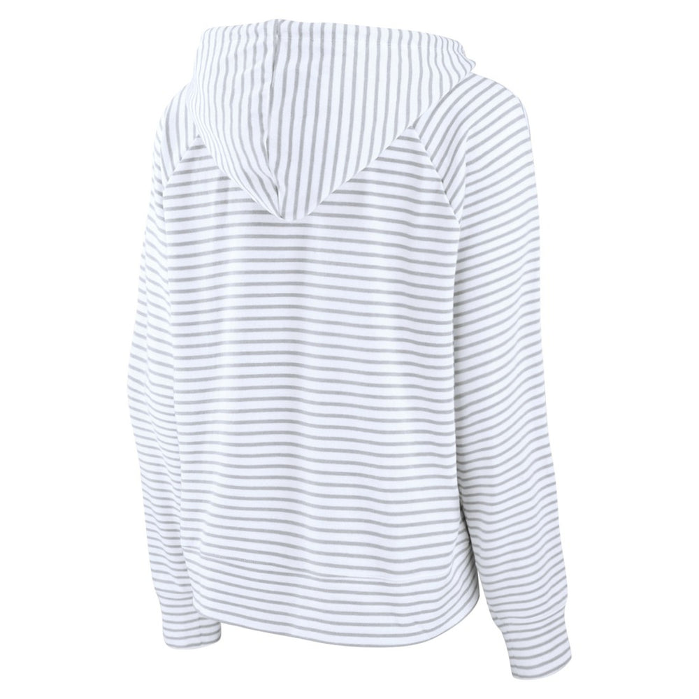 Tennessee Titans Women's Striped Notch Neck Pullover Hoodie White/Gray | Fanatics