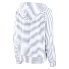 Tennessee Titans Women's Striped Notch Neck Pullover Hoodie White/Gray | Fanatics