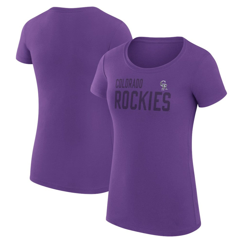 Colorado Rockies G-III 4Her by Carl Banks Women's Super-Slim Fit Lightweight Dot Print T-Shirt - MLB