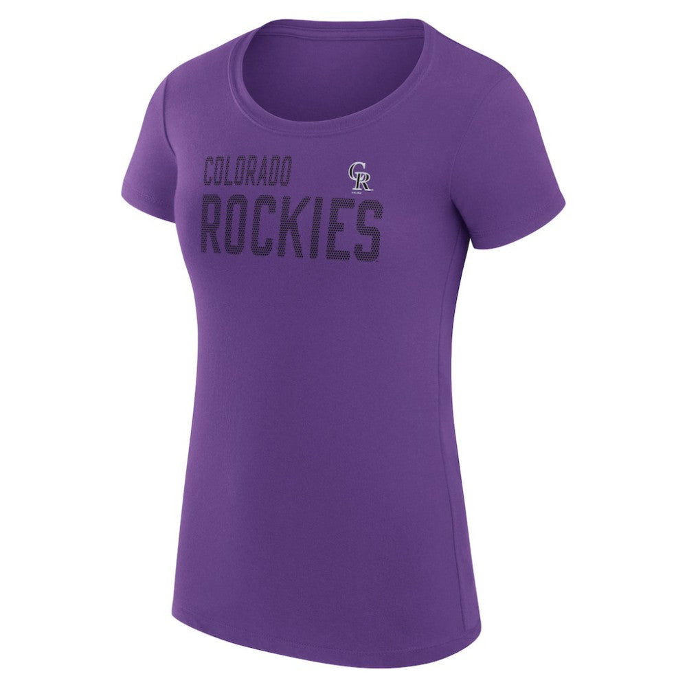 Colorado Rockies G-III 4Her by Carl Banks Women's Super-Slim Fit Lightweight Dot Print T-Shirt - MLB