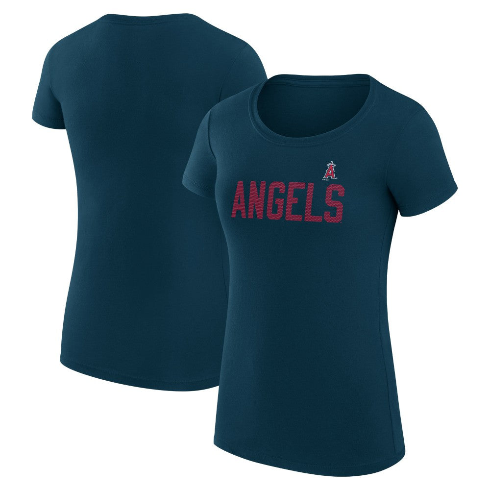 Los Angeles Angels G-III 4Her by Carl Banks Women's Super-Slim Fit Lightweight Dot Print T-Shirt - MLB