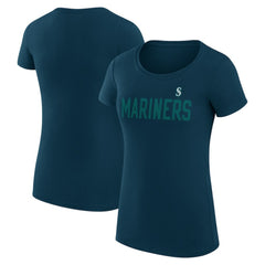 Seattle Mariners G-III 4Her by Carl Banks Women's Super-Slim Fit Lightweight Dot Print T-Shirt - MLB