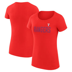 Texas Rangers G-III 4Her by Carl Banks Women's Super-Slim Fit Lightweight Dot Print T-Shirt - MLB