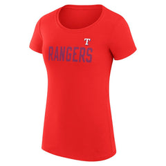 Texas Rangers G-III 4Her by Carl Banks Women's Super-Slim Fit Lightweight Dot Print T-Shirt - MLB