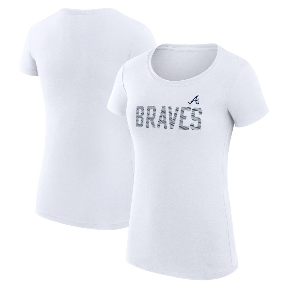 Atlanta Braves G-III 4Her by Carl Banks Women's Super-Slim Fit Lightweight Dot Print T-Shirt - MLB