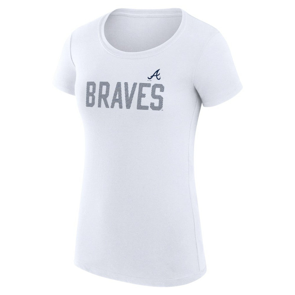 Atlanta Braves G-III 4Her by Carl Banks Women's Super-Slim Fit Lightweight Dot Print T-Shirt - MLB