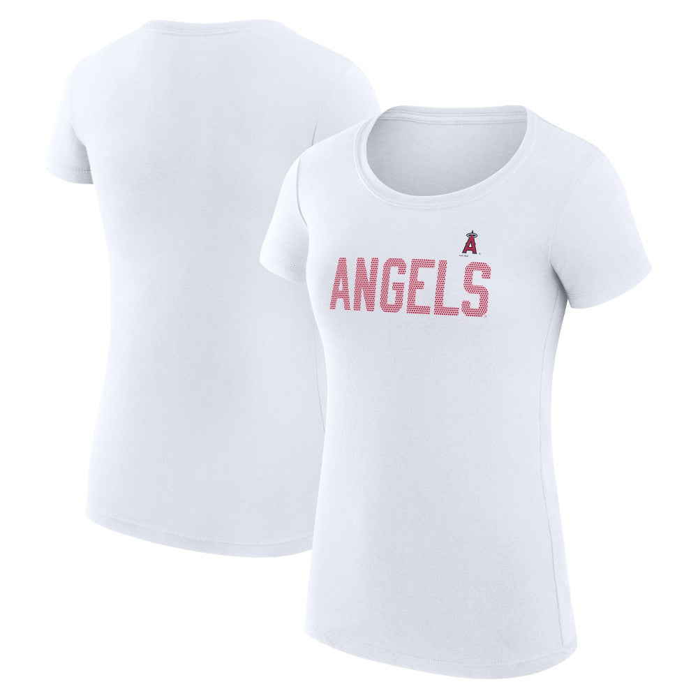 Los Angeles Angels G-III 4Her by Carl Banks Women's Super-Slim Fit Lightweight Dot Print T-Shirt - MLB