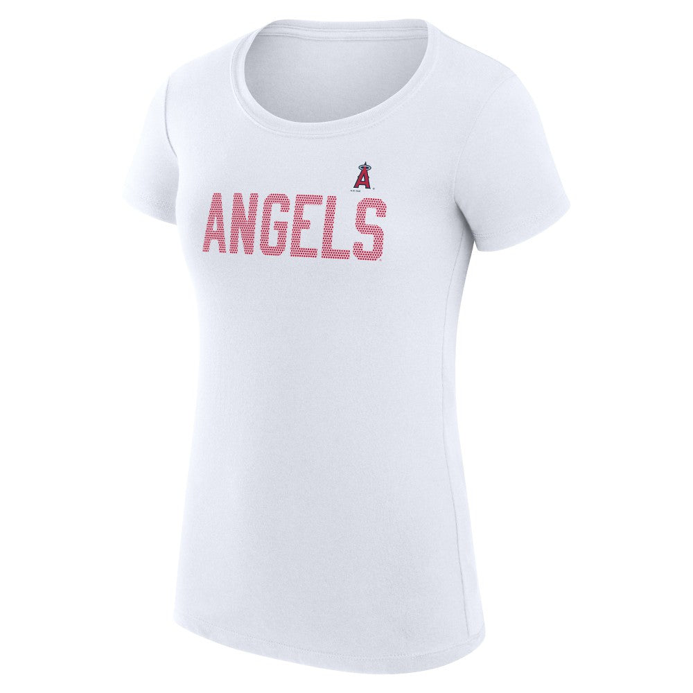 Los Angeles Angels G-III 4Her by Carl Banks Women's Super-Slim Fit Lightweight Dot Print T-Shirt - MLB