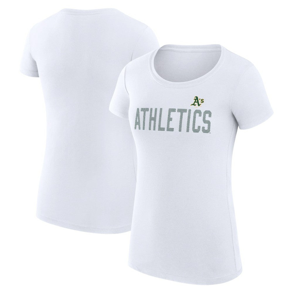 Athletics G-III 4Her by Carl Banks Women's Super-Slim Fit Lightweight Dot Print T-Shirt - MLB