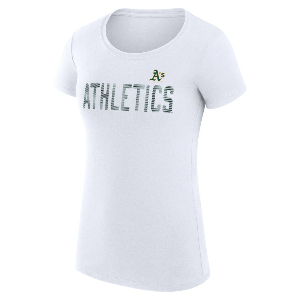 Athletics G-III 4Her by Carl Banks Women's Super-Slim Fit Lightweight Dot Print T-Shirt - MLB
