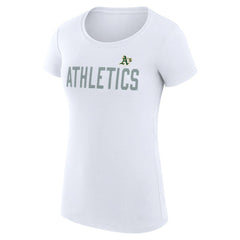 Athletics G-III 4Her by Carl Banks Women's Super-Slim Fit Lightweight Dot Print T-Shirt - MLB