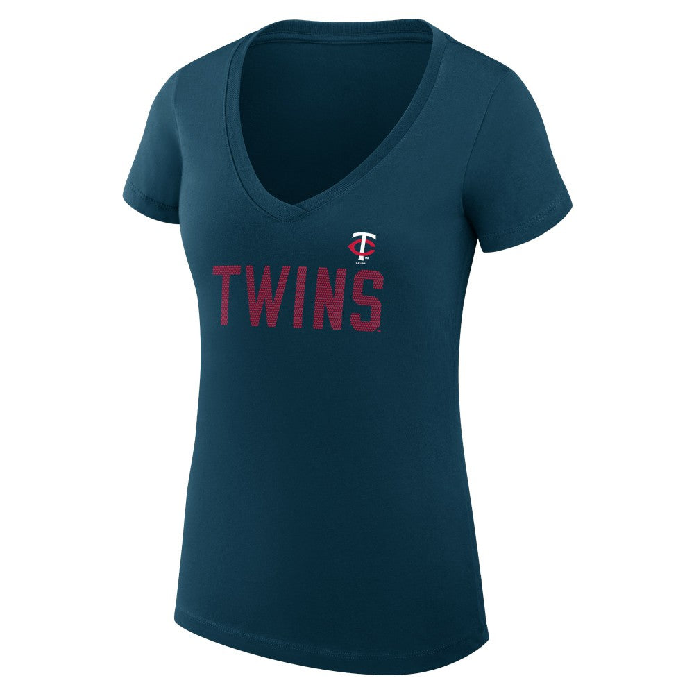 Minnesota Twins G-III 4Her by Carl Banks Women's Super-Slim Fit Lightweight Dot Print V-Neck T-Shirt - MLB