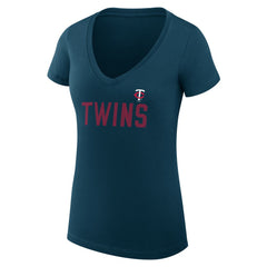 Minnesota Twins G-III 4Her by Carl Banks Women's Super-Slim Fit Lightweight Dot Print V-Neck T-Shirt - MLB