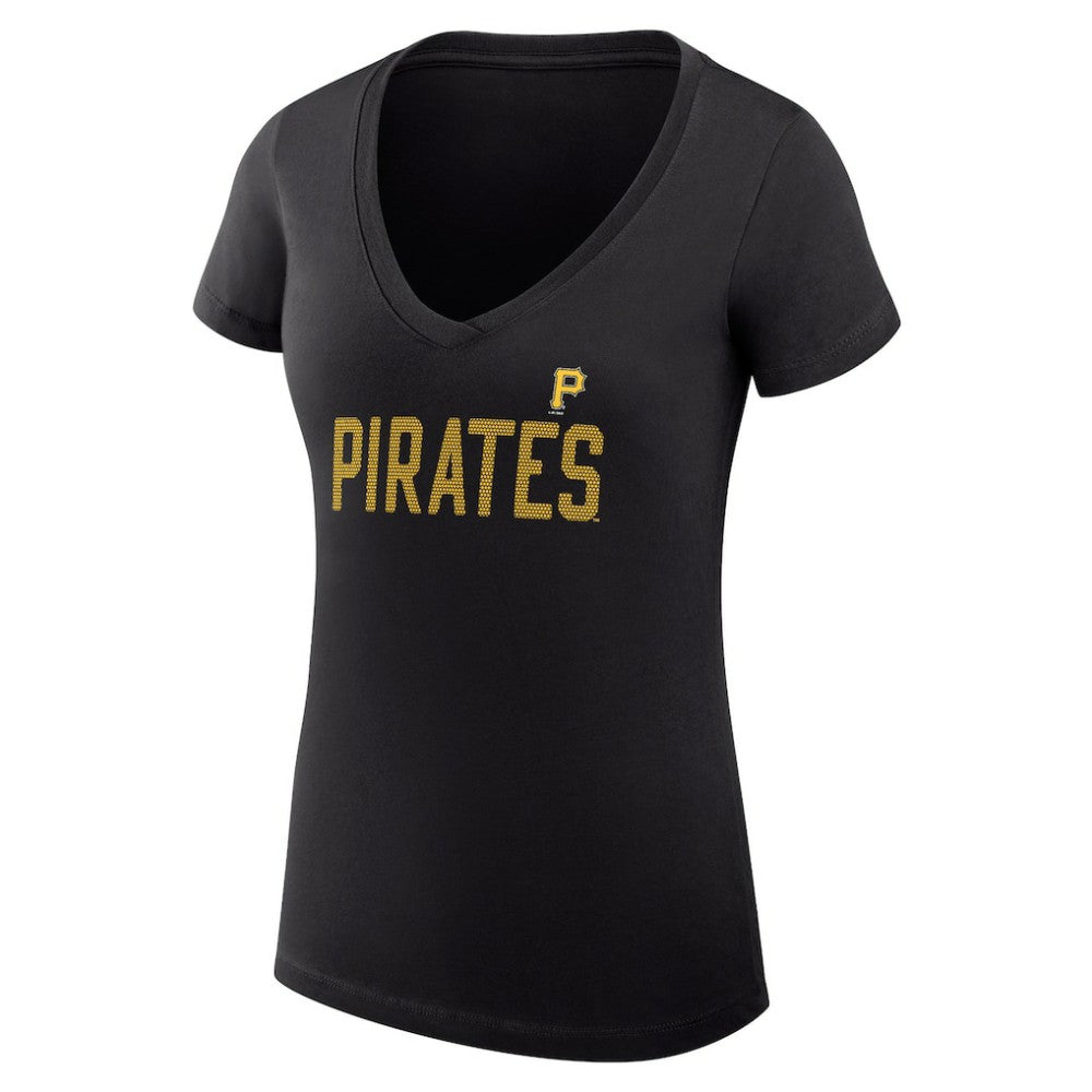 Pittsburgh Pirates G-III 4Her by Carl Banks Women's Super-Slim Fit Lightweight Dot Print V-Neck T-Shirt - MLB