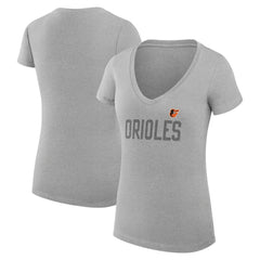 Baltimore Orioles G-III 4Her by Carl Banks Women's Super-Slim Fit Lightweight Dot Print V-Neck T-Shirt - MLB