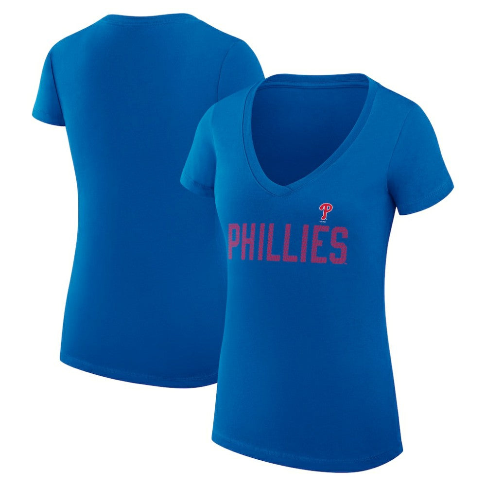 Philadelphia Phillies G-III 4Her by Carl Banks Women's Super-Slim Fit Lightweight Dot Print V-Neck T-Shirt - MLB