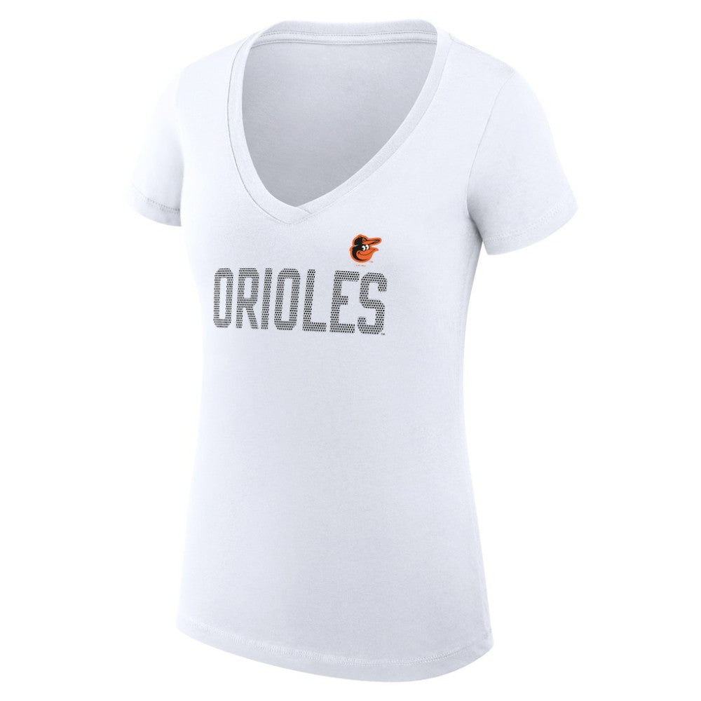 Baltimore Orioles G-III 4Her by Carl Banks Women's Super-Slim Fit Lightweight Dot Print V-Neck T-Shirt - MLB