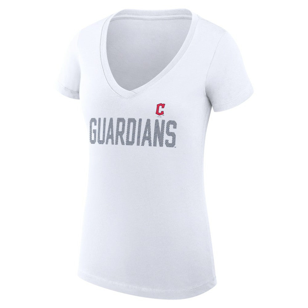 Cleveland Guardians G-III 4Her by Carl Banks Women's Super-Slim Fit Lightweight Dot Print V-Neck T-Shirt - MLB