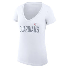 Cleveland Guardians G-III 4Her by Carl Banks Women's Super-Slim Fit Lightweight Dot Print V-Neck T-Shirt - MLB