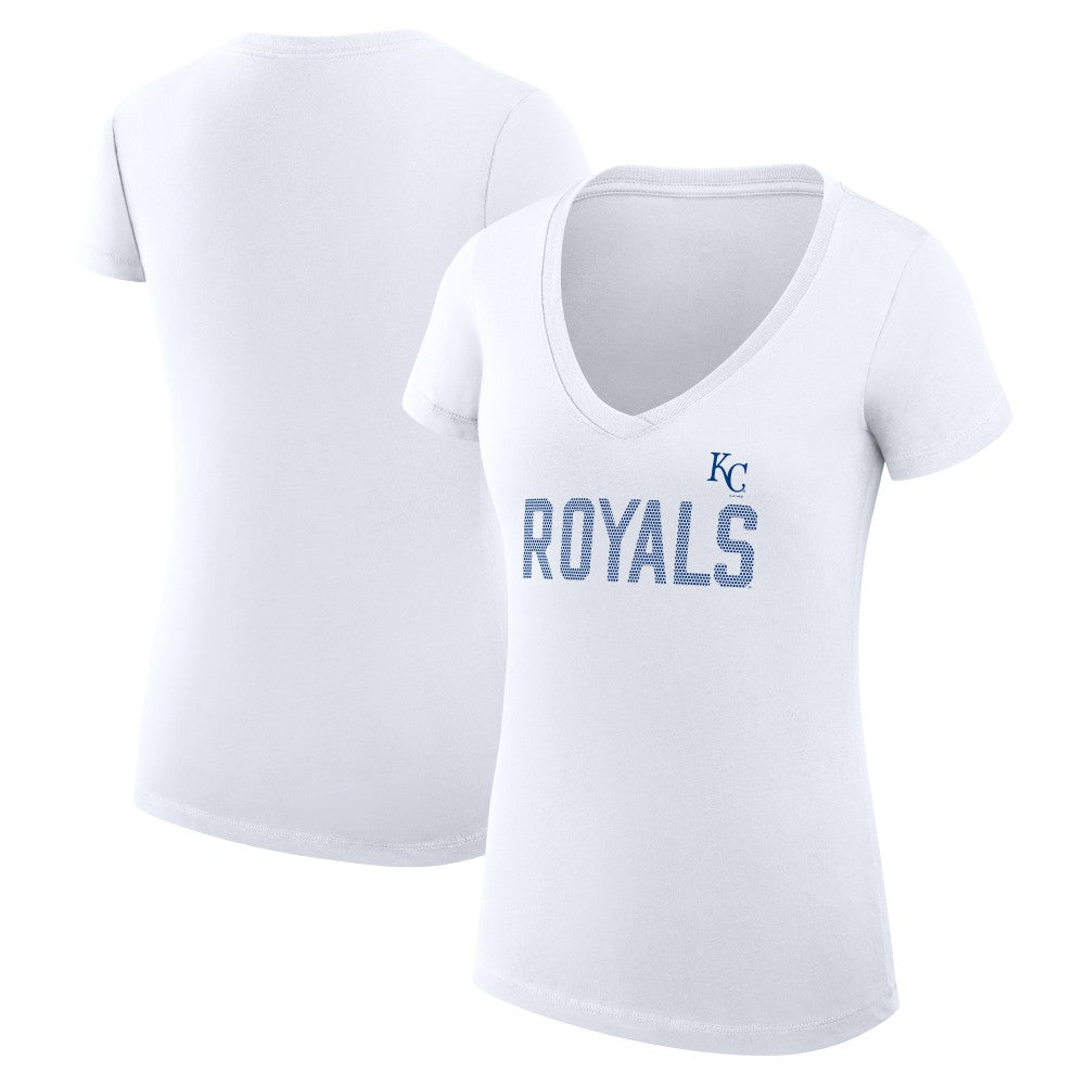 Kansas City Royals G-III 4Her by Carl Banks Women's Super-Slim Fit Lightweight Dot Print V-Neck T-Shirt - MLB
