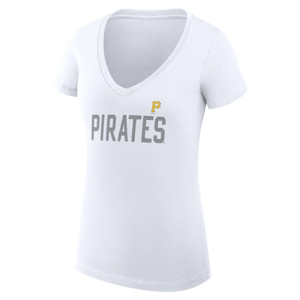Pittsburgh Pirates G-III 4Her by Carl Banks Women's Super-Slim Fit Lightweight Dot Print V-Neck T-Shirt - MLB