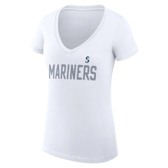 Seattle Mariners G-III 4Her by Carl Banks Women's Super-Slim Fit Lightweight Dot Print V-Neck T-Shirt - MLB