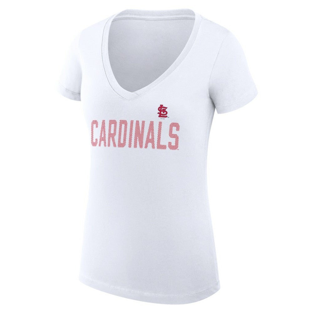 St. Louis Cardinals G-III 4Her by Carl Banks Women's Super-Slim Fit Lightweight Dot Print V-Neck T-Shirt - MLB