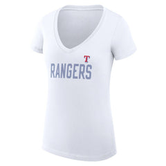Texas Rangers G-III 4Her by Carl Banks Women's Super-Slim Fit Lightweight Dot Print V-Neck T-Shirt - MLB