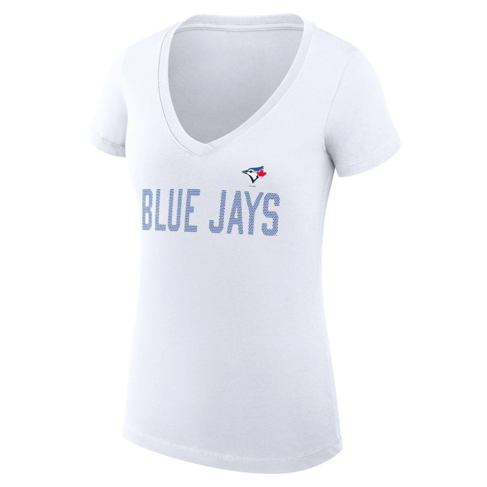 Toronto Blue Jays G-III 4Her by Carl Banks Women's Super-Slim Fit Lightweight Dot Print V-Neck T-Shirt - MLB