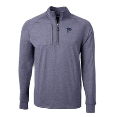 Atlanta Falcons Cutter & Buck Big & Tall Adapt Eco Knit Quarter-Zip Pullover Top Heather Navy | NFL
