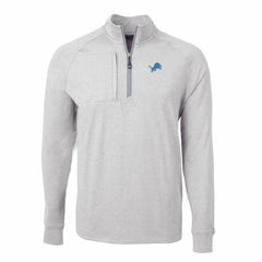 Detroit Lions Cutter & Buck Big & Tall Adapt Eco Knit Quarter-Zip Pullover Top Heather Gray | NFL