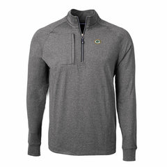 Green Bay Packers Cutter & Buck Big & Tall Adapt Eco Knit Quarter-Zip Pullover Top Heather Black | NFL
