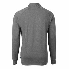 Green Bay Packers Cutter & Buck Big & Tall Adapt Eco Knit Quarter-Zip Pullover Top Heather Black | NFL