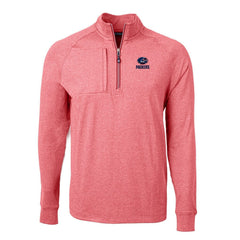 Green Bay Packers Cutter & Buck Big & Tall Adapt Eco Knit Quarter-Zip Pullover Top Heather Red | NFL