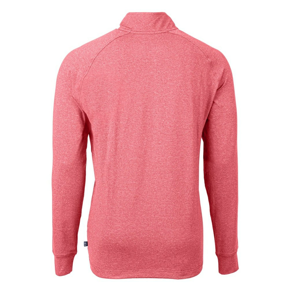 Miami Dolphins Cutter & Buck Big & Tall Adapt Eco Knit Quarter-Zip Pullover Top Heather Red | NFL