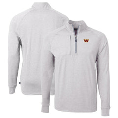 Washington Commanders Cutter & Buck Big & Tall Adapt Eco Knit Quarter-Zip Pullover Top Heather Gray | NFL