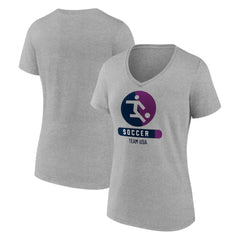 US Soccer Women's Radiating Victory V-Neck T-Shirt Heather Gray - FIFA World CUP
