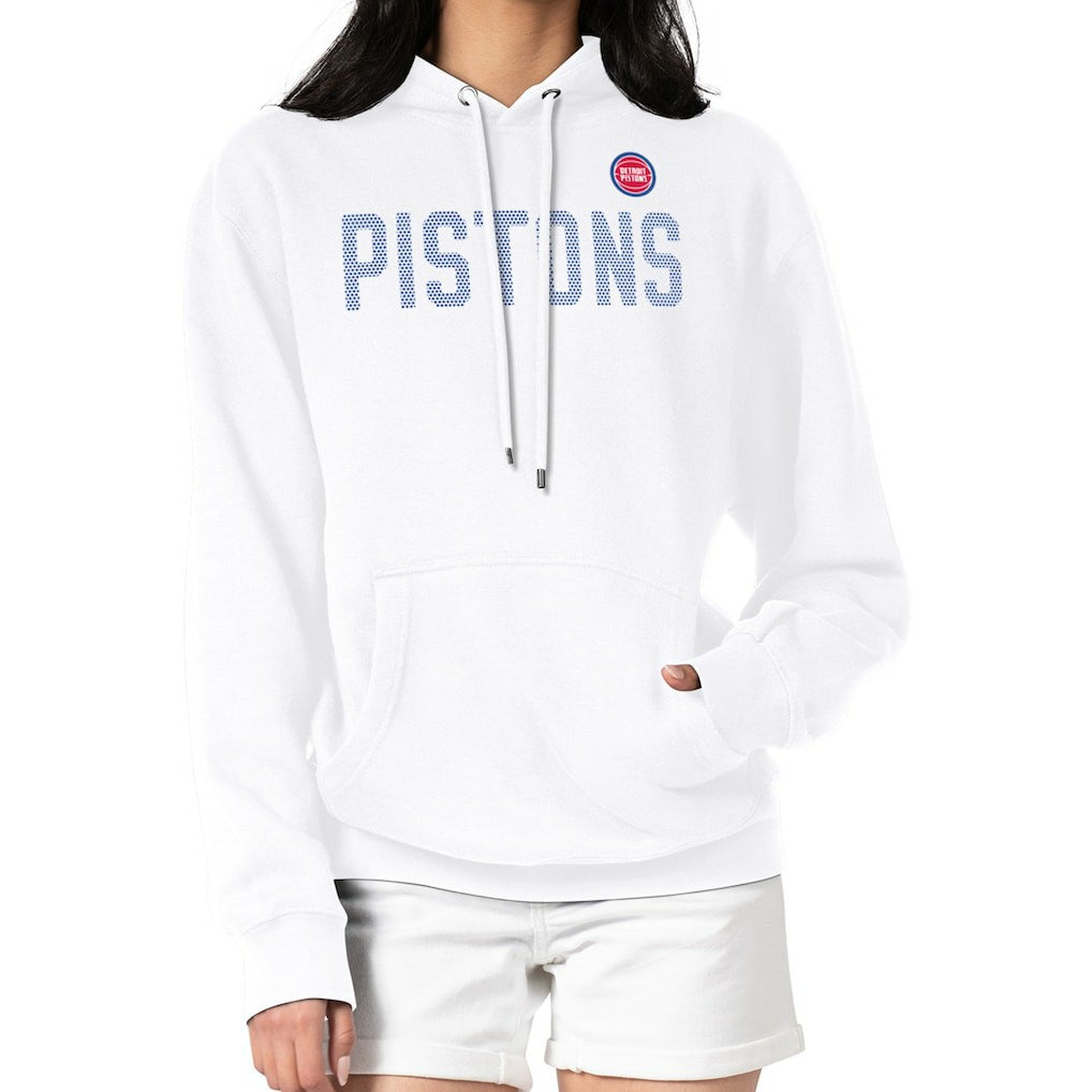 Detroit Pistons G-III 4Her by Carl Banks Women's Dot Print Pullover Hoodie White - NBA