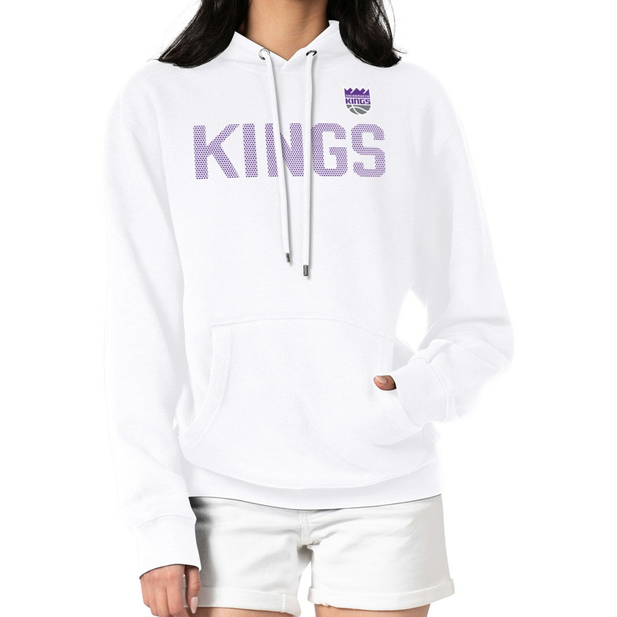 Sacramento Kings G-III 4Her by Carl Banks Women's Dot Print Pullover Hoodie White - NBA