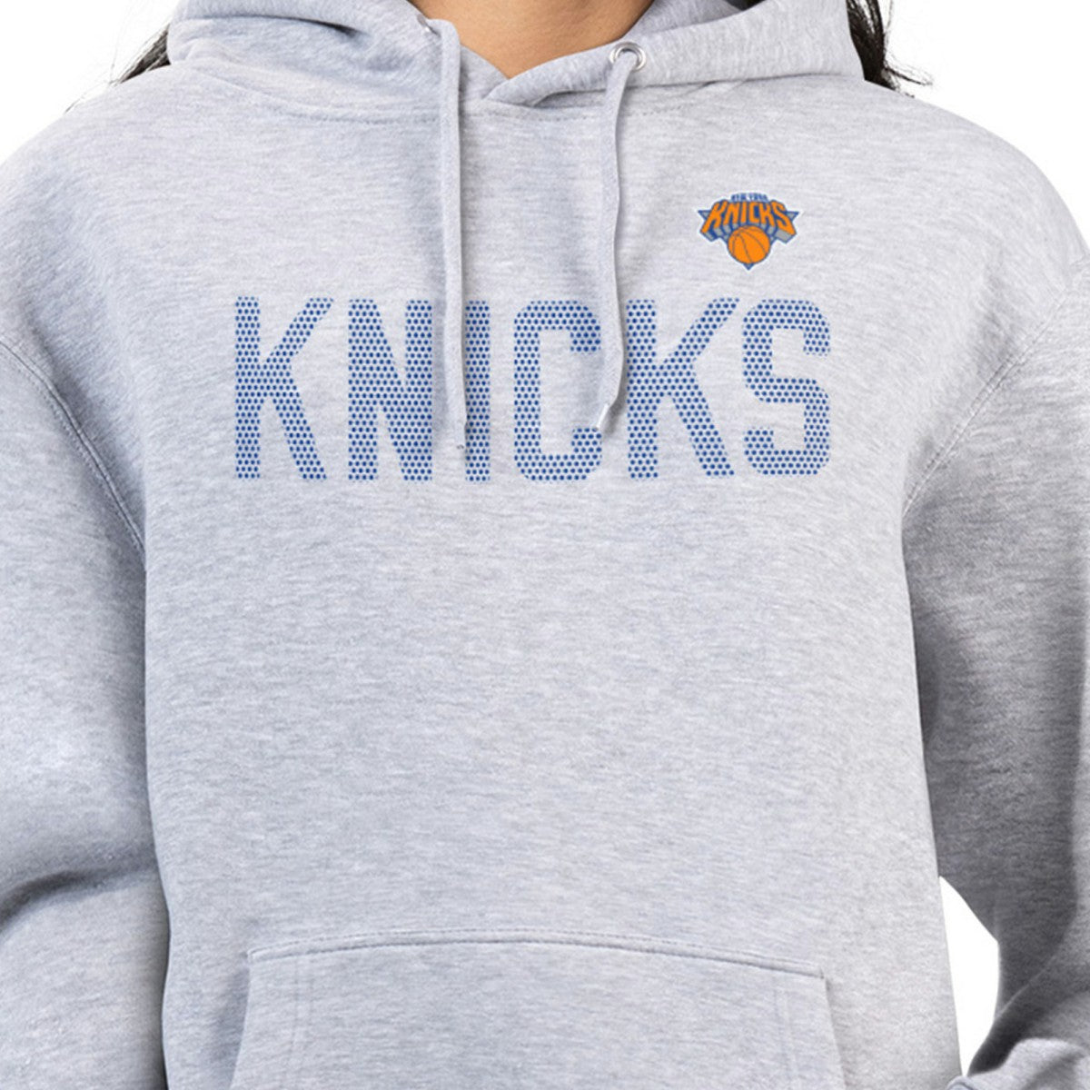 New York Knicks G-III 4Her by Carl Banks Women's Dot Print Pullover Hoodie Heather Gray - NBA