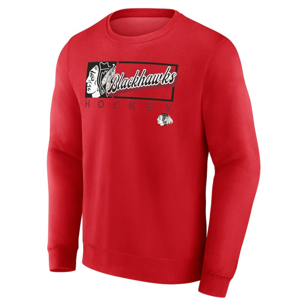 Chicago Blackhawks Fanatics Focus Fleece Pullover Sweatshirt - Red - NHL