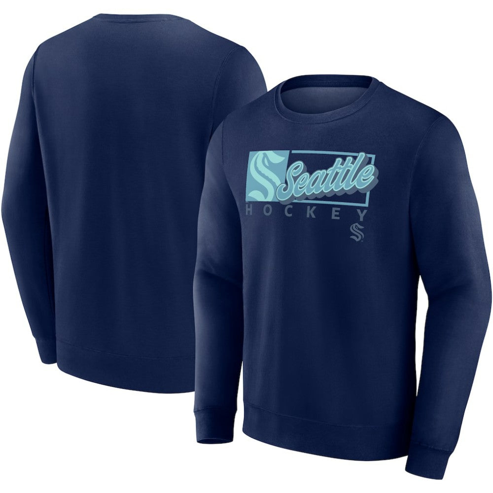 Seattle Kraken Fanatics Focus Fleece Pullover Sweatshirt - Deep Sea Blue - NHL