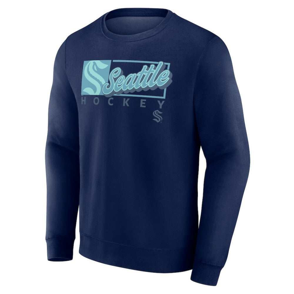 Seattle Kraken Fanatics Focus Fleece Pullover Sweatshirt - Deep Sea Blue - NHL