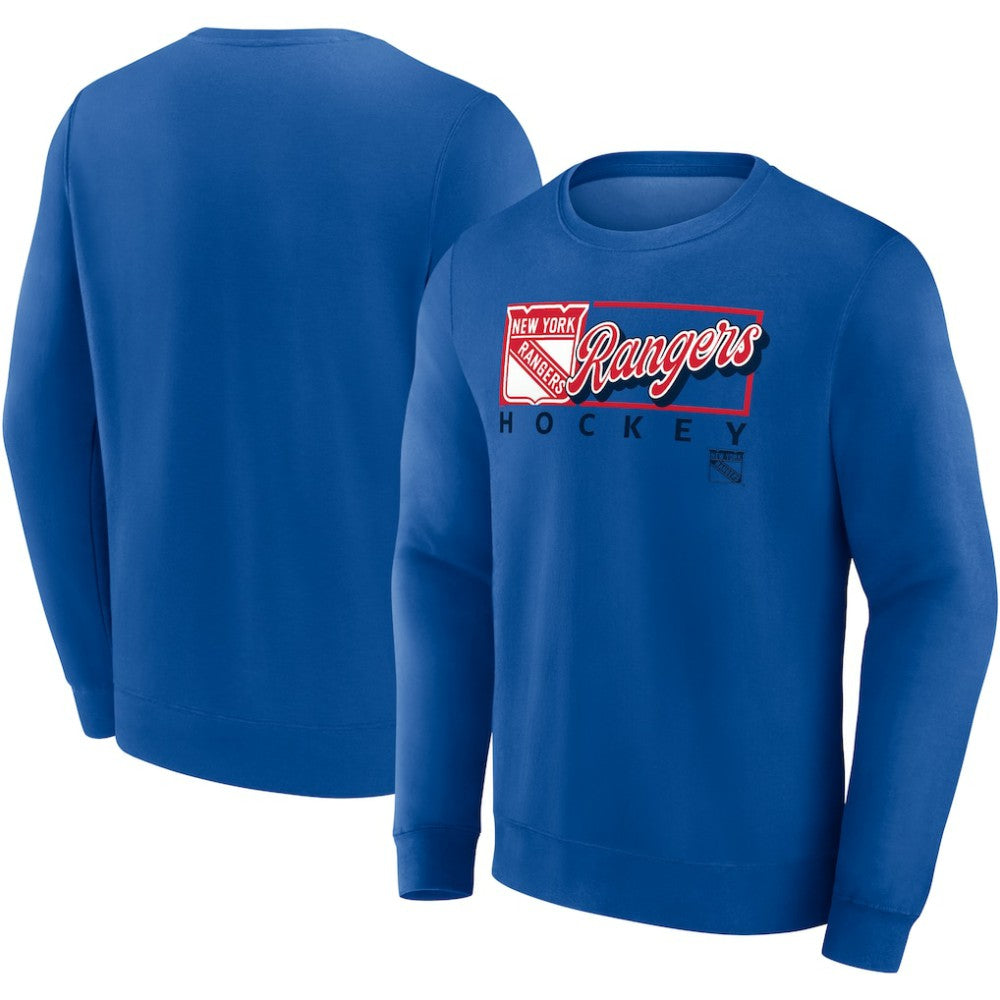 New York Rangers Fanatics Focus Fleece Pullover Sweatshirt - Royal - NHL