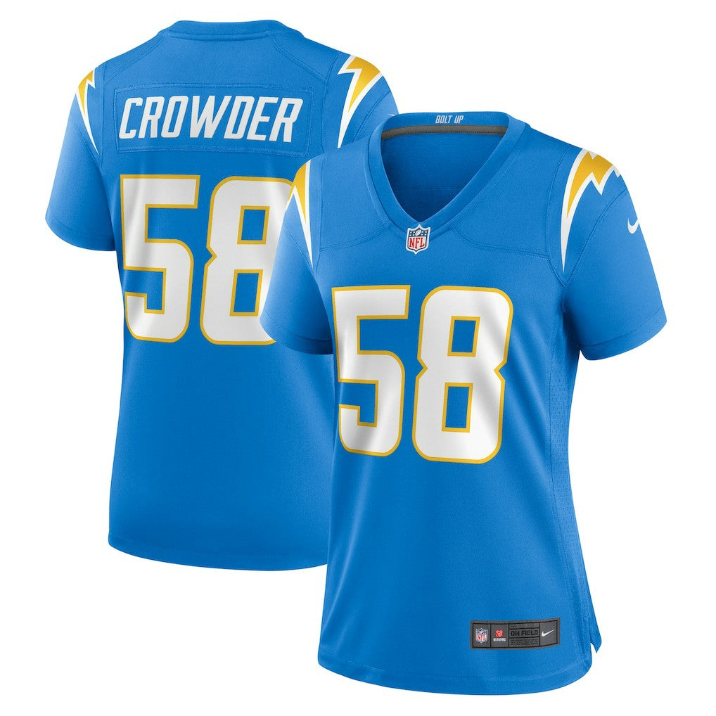Tae Crowder Los Angeles Chargers Women's Team Game Jersey Powder Blue | Nike for Sale