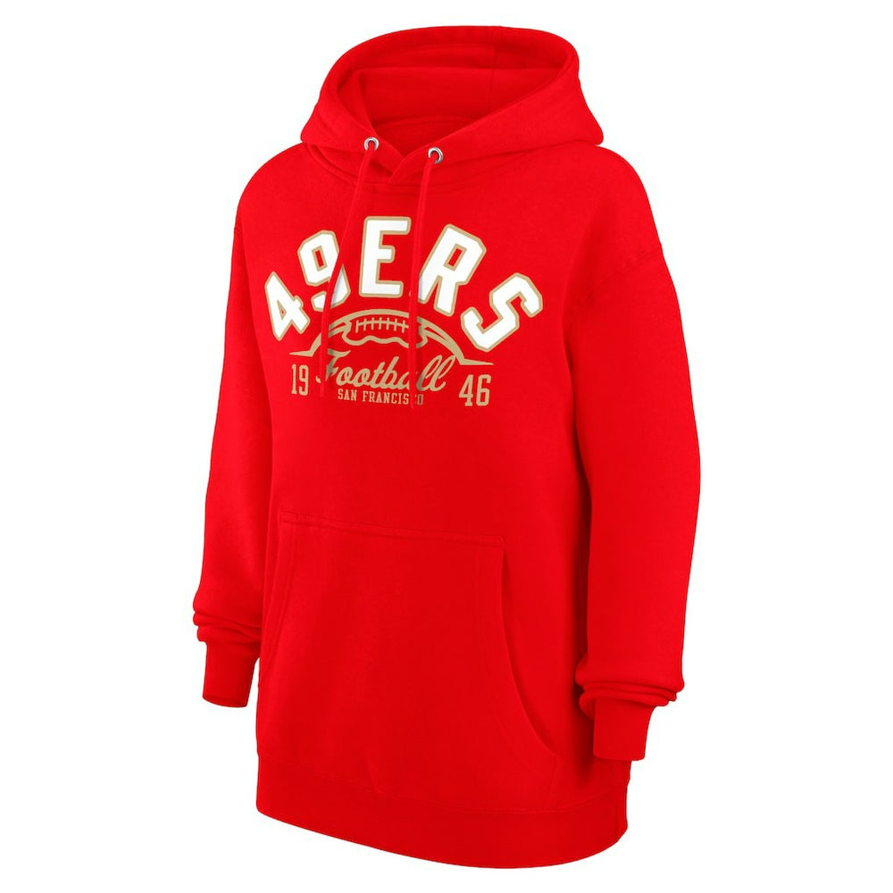 San Francisco 49ers Starter Unisex Half Ball Team Fleece Pullover Hoodie Scarlet | NFL