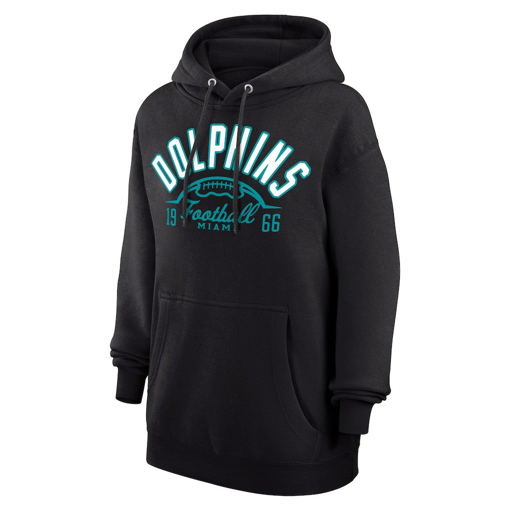 Miami Dolphins Starter Unisex Half Ball Team Fleece Pullover Hoodie Black | NFL